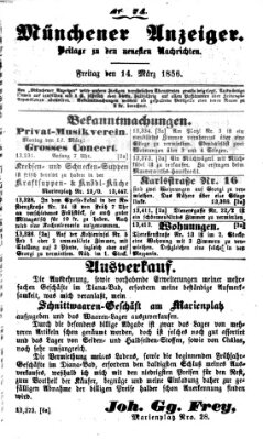 Neueste Nachrichten aus dem Gebiete der Politik (Münchner neueste Nachrichten) Freitag 14. März 1856