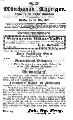 Neueste Nachrichten aus dem Gebiete der Politik (Münchner neueste Nachrichten) Samstag 15. März 1856