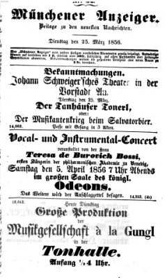 Neueste Nachrichten aus dem Gebiete der Politik (Münchner neueste Nachrichten) Dienstag 25. März 1856