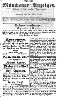 Neueste Nachrichten aus dem Gebiete der Politik (Münchner neueste Nachrichten) Mittwoch 26. März 1856