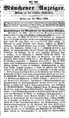 Neueste Nachrichten aus dem Gebiete der Politik (Münchner neueste Nachrichten) Samstag 29. März 1856