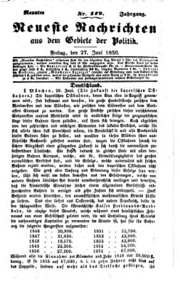 Neueste Nachrichten aus dem Gebiete der Politik (Münchner neueste Nachrichten) Freitag 27. Juni 1856