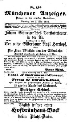 Neueste Nachrichten aus dem Gebiete der Politik (Münchner neueste Nachrichten) Samstag 3. Mai 1856