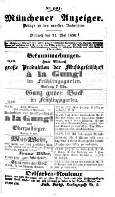 Neueste Nachrichten aus dem Gebiete der Politik (Münchner neueste Nachrichten) Mittwoch 21. Mai 1856