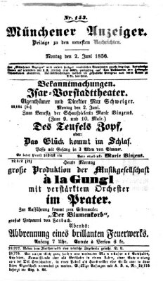 Neueste Nachrichten aus dem Gebiete der Politik (Münchner neueste Nachrichten) Montag 2. Juni 1856