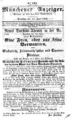 Neueste Nachrichten aus dem Gebiete der Politik (Münchner neueste Nachrichten) Samstag 14. Juni 1856