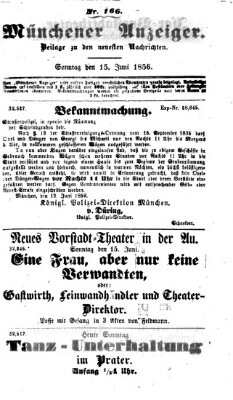 Neueste Nachrichten aus dem Gebiete der Politik (Münchner neueste Nachrichten) Sonntag 15. Juni 1856