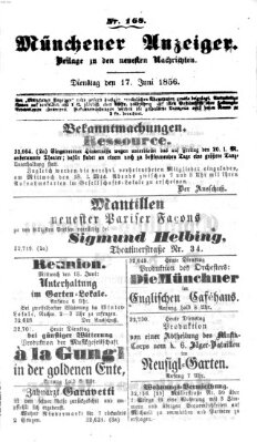 Neueste Nachrichten aus dem Gebiete der Politik (Münchner neueste Nachrichten) Dienstag 17. Juni 1856