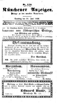 Neueste Nachrichten aus dem Gebiete der Politik (Münchner neueste Nachrichten) Samstag 21. Juni 1856