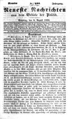 Neueste Nachrichten aus dem Gebiete der Politik (Münchner neueste Nachrichten) Samstag 9. August 1856