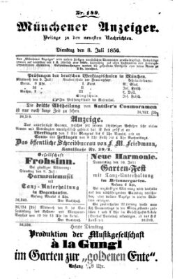 Neueste Nachrichten aus dem Gebiete der Politik (Münchner neueste Nachrichten) Dienstag 8. Juli 1856