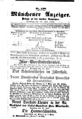 Neueste Nachrichten aus dem Gebiete der Politik (Münchner neueste Nachrichten) Dienstag 15. Juli 1856