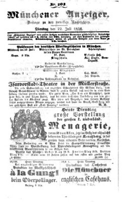 Neueste Nachrichten aus dem Gebiete der Politik (Münchner neueste Nachrichten) Dienstag 22. Juli 1856