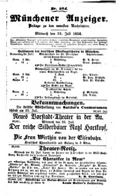 Neueste Nachrichten aus dem Gebiete der Politik (Münchner neueste Nachrichten) Mittwoch 23. Juli 1856