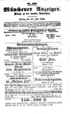 Neueste Nachrichten aus dem Gebiete der Politik (Münchner neueste Nachrichten) Freitag 25. Juli 1856