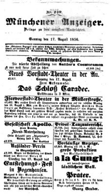 Neueste Nachrichten aus dem Gebiete der Politik (Münchner neueste Nachrichten) Sonntag 17. August 1856