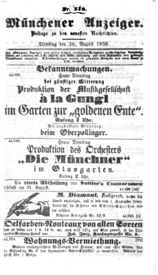 Neueste Nachrichten aus dem Gebiete der Politik (Münchner neueste Nachrichten) Dienstag 26. August 1856