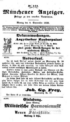 Neueste Nachrichten aus dem Gebiete der Politik (Münchner neueste Nachrichten) Montag 8. September 1856