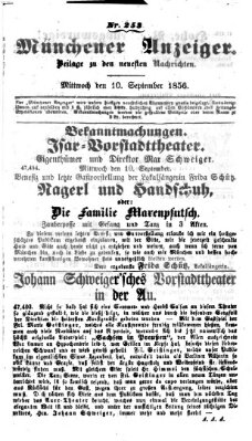 Neueste Nachrichten aus dem Gebiete der Politik (Münchner neueste Nachrichten) Mittwoch 10. September 1856