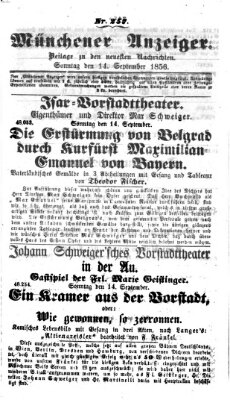 Neueste Nachrichten aus dem Gebiete der Politik (Münchner neueste Nachrichten) Sonntag 14. September 1856