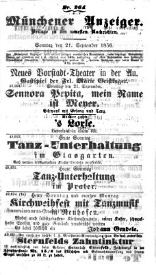 Neueste Nachrichten aus dem Gebiete der Politik (Münchner neueste Nachrichten) Sonntag 21. September 1856