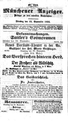 Neueste Nachrichten aus dem Gebiete der Politik (Münchner neueste Nachrichten) Dienstag 23. September 1856