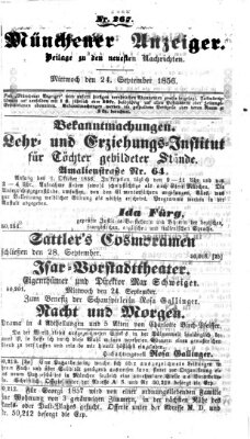 Neueste Nachrichten aus dem Gebiete der Politik (Münchner neueste Nachrichten) Mittwoch 24. September 1856