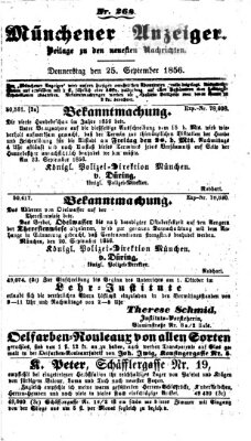 Neueste Nachrichten aus dem Gebiete der Politik (Münchner neueste Nachrichten) Donnerstag 25. September 1856