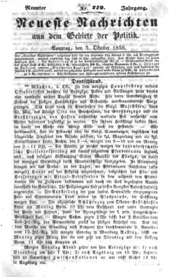 Neueste Nachrichten aus dem Gebiete der Politik (Münchner neueste Nachrichten) Sonntag 5. Oktober 1856