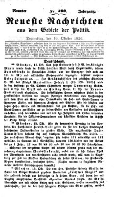 Neueste Nachrichten aus dem Gebiete der Politik (Münchner neueste Nachrichten) Donnerstag 16. Oktober 1856