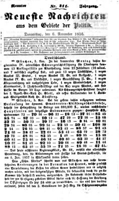 Neueste Nachrichten aus dem Gebiete der Politik (Münchner neueste Nachrichten) Donnerstag 6. November 1856