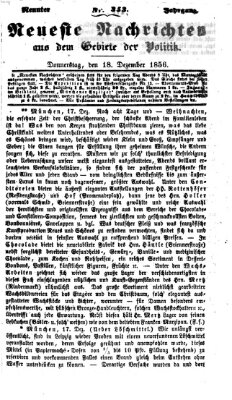 Neueste Nachrichten aus dem Gebiete der Politik (Münchner neueste Nachrichten) Donnerstag 18. Dezember 1856