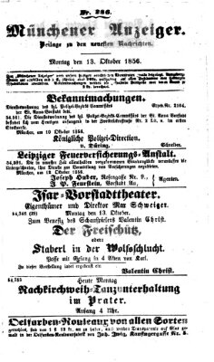 Neueste Nachrichten aus dem Gebiete der Politik (Münchner neueste Nachrichten) Montag 13. Oktober 1856