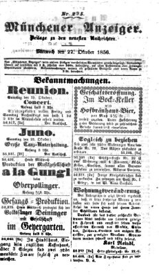 Neueste Nachrichten aus dem Gebiete der Politik (Münchner neueste Nachrichten) Mittwoch 22. Oktober 1856