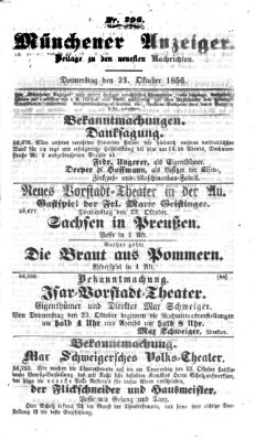 Neueste Nachrichten aus dem Gebiete der Politik (Münchner neueste Nachrichten) Donnerstag 23. Oktober 1856