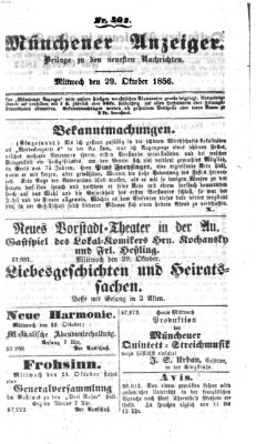 Neueste Nachrichten aus dem Gebiete der Politik (Münchner neueste Nachrichten) Mittwoch 29. Oktober 1856