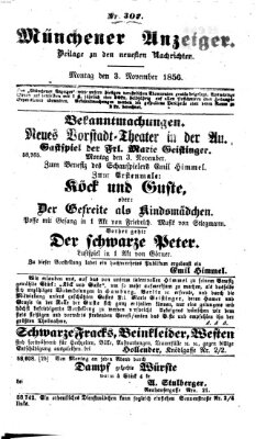 Neueste Nachrichten aus dem Gebiete der Politik (Münchner neueste Nachrichten) Montag 3. November 1856