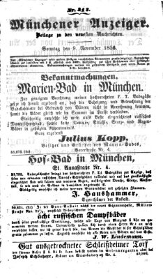 Neueste Nachrichten aus dem Gebiete der Politik (Münchner neueste Nachrichten) Sonntag 9. November 1856