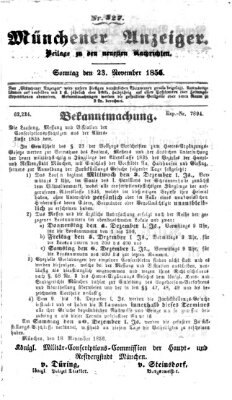 Neueste Nachrichten aus dem Gebiete der Politik (Münchner neueste Nachrichten) Sonntag 23. November 1856