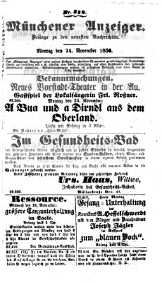 Neueste Nachrichten aus dem Gebiete der Politik (Münchner neueste Nachrichten) Montag 24. November 1856