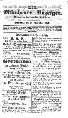 Neueste Nachrichten aus dem Gebiete der Politik (Münchner neueste Nachrichten) Donnerstag 27. November 1856