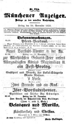 Neueste Nachrichten aus dem Gebiete der Politik (Münchner neueste Nachrichten) Freitag 28. November 1856