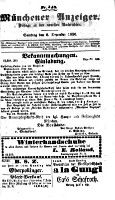 Neueste Nachrichten aus dem Gebiete der Politik (Münchner neueste Nachrichten) Samstag 6. Dezember 1856