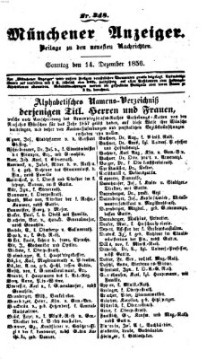 Neueste Nachrichten aus dem Gebiete der Politik (Münchner neueste Nachrichten) Sonntag 14. Dezember 1856