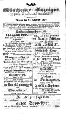 Neueste Nachrichten aus dem Gebiete der Politik (Münchner neueste Nachrichten) Dienstag 16. Dezember 1856