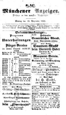 Neueste Nachrichten aus dem Gebiete der Politik (Münchner neueste Nachrichten) Montag 15. Dezember 1856