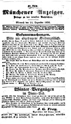 Neueste Nachrichten aus dem Gebiete der Politik (Münchner neueste Nachrichten) Mittwoch 24. Dezember 1856