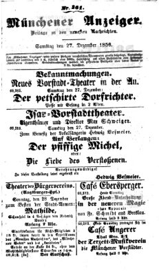 Neueste Nachrichten aus dem Gebiete der Politik (Münchner neueste Nachrichten) Samstag 27. Dezember 1856