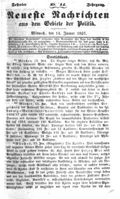 Neueste Nachrichten aus dem Gebiete der Politik (Münchner neueste Nachrichten) Mittwoch 14. Januar 1857