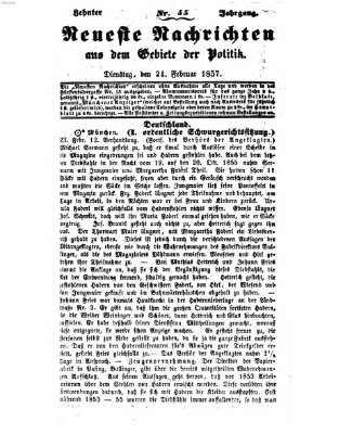 Neueste Nachrichten aus dem Gebiete der Politik (Münchner neueste Nachrichten) Dienstag 24. Februar 1857